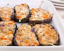 Eggplant stuffed with fish